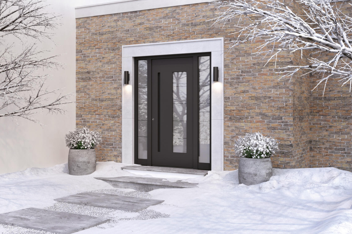 Inotherm Aluminium-Haustür AK 404 mit Edelstahlgriff