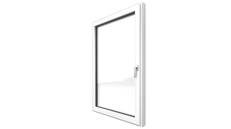 Weißes Kunststofffenster (Internorm KF410) mit Dreifachverglasung